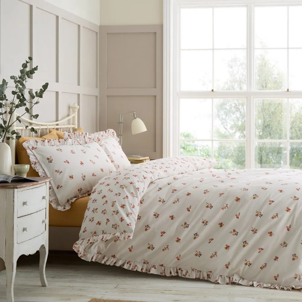 Biancheria da letto singola bianca 135x200 cm Frill Ditsy Floral - Catherine Lansfield