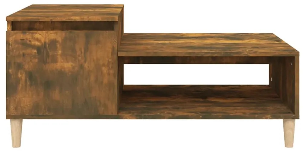 Tavolino da salotto rovere fumo 100x50x45 cm legno multistrato