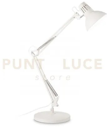 Wally lampada da scrivania 1 luce attacco e27 bianco diffusore orie...
