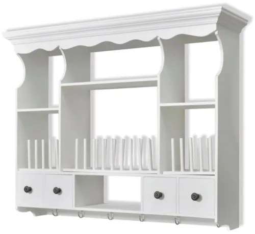 Pensile a Muro da Cucina in Legno Bianco