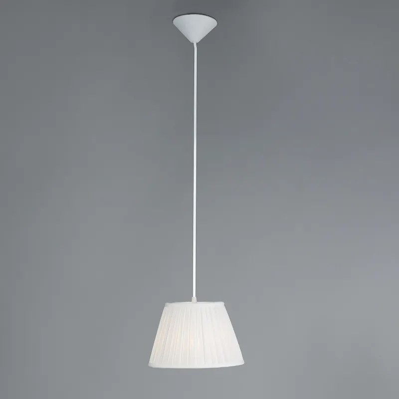 Lampada a sospensione retrò color crema 25 cm - Plisse