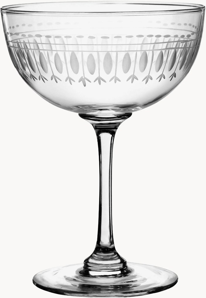 Set di 4 coppe da champagne in cristallo soffiato Ovals