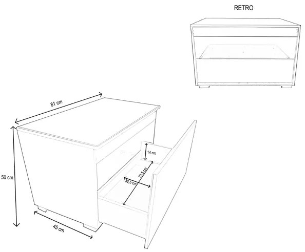 Cassa Panca con cassettone in legno 81 cm TORTORA