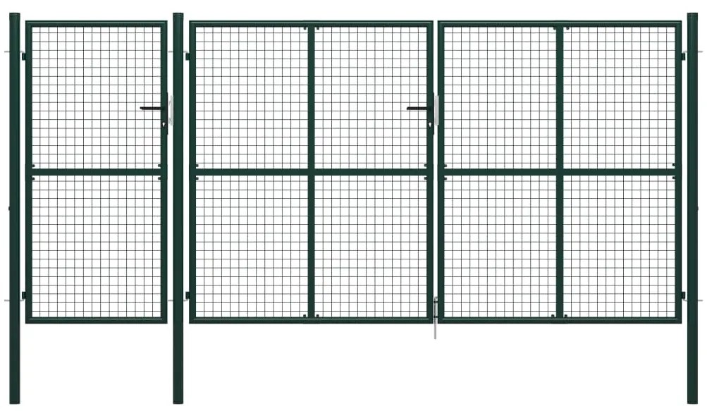 Cancello Per Giardino İn Acciaio 400x150 Cm Verde /