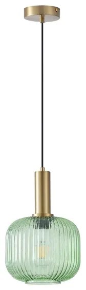 Lampadario a sospensione con filo 1xE27/15W/230V verde pr. 20 cm