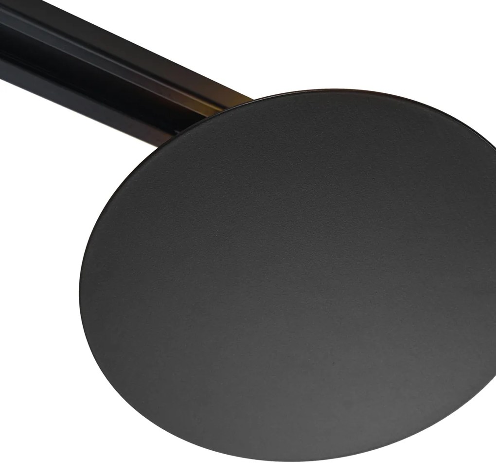 Plafoniera nera moderna per sistema a binario monofase a 2 luci - Iconic Pulley