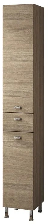 Colonna per mobile bagno Rimini 1 cassetto 2 ante P 34 x L 30 x H 195 cm rovere nabucco truciolare