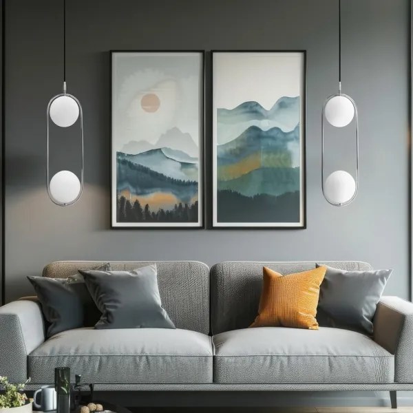 Lampadario a sospensione con filo CORDEL 2xG9/28W/230V cromo lucido