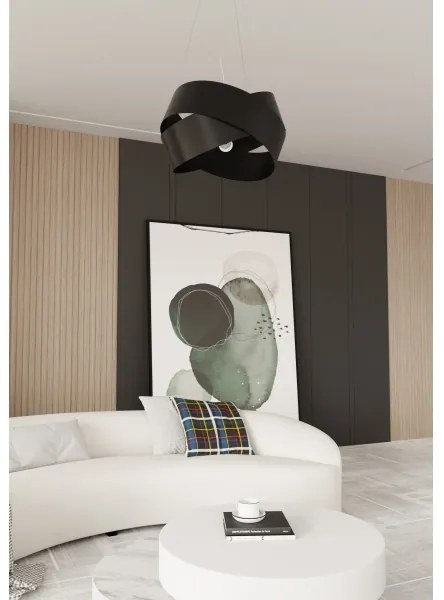 Lampadario a sospensione con filo VIENO 3xE27/15W/230V nero