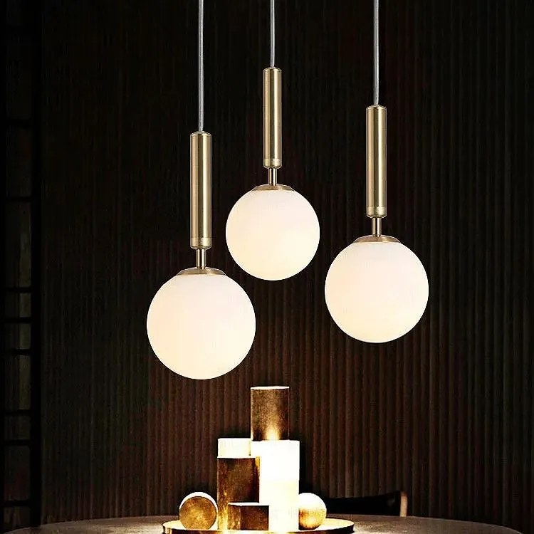 LAMPADA A SOSPENSIONE A SFERA IN VETRO G108-1W GOLD E27