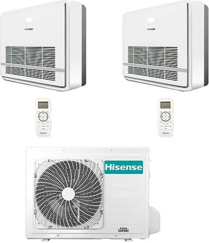 Climatizzatore Condizionatore Hisense Console Serie Turbo R32 Dual Split Inverter 12000 + 12000 BTU con U.E. 2AMW52U4RXC NOVITÁ Classe A++/A+