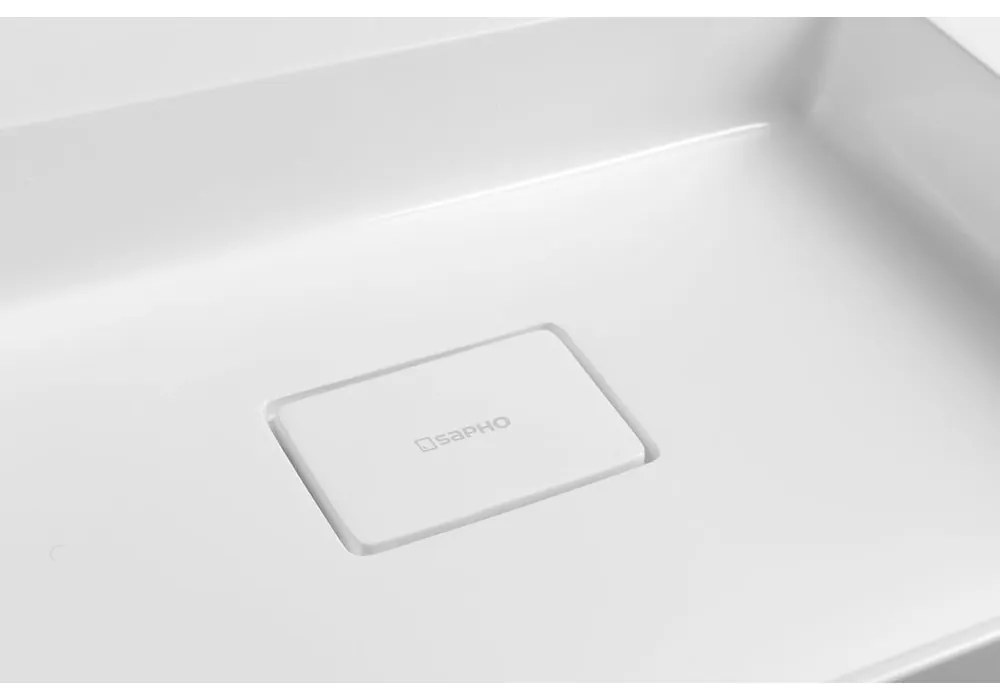 Doppio lavabo bianco in composito minerale 96x44 cm Godiva – Sapho