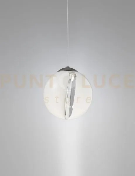 Poc sospensione 25l cristallo bianco nickel nero satinato l22cc led...