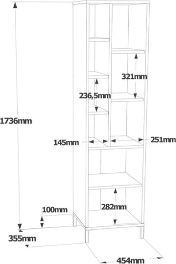 Colonna Bagno Multiuso Armadietto 45x36x174H Rovere E Bianco Flora