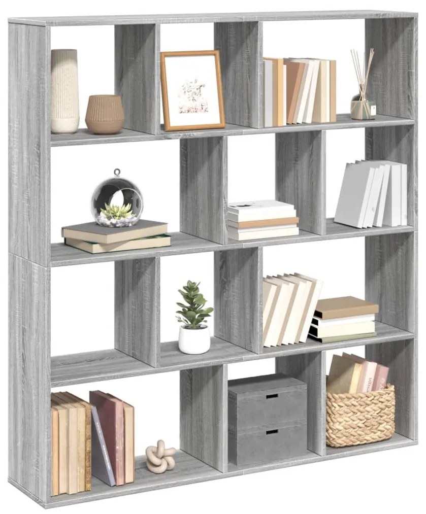 Libreria grigio sonoma 132x29x141,5 cm in legno multistrato