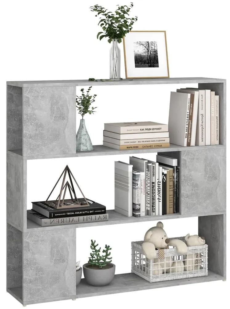 Libreria/divisorio grigio cemento 100x24x94 cm