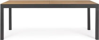 Tavolo Allungabile Per Esterno In Alluminio 95x200-300 Cm Con Doghe Di Legno Elias Antracite Bizzotto