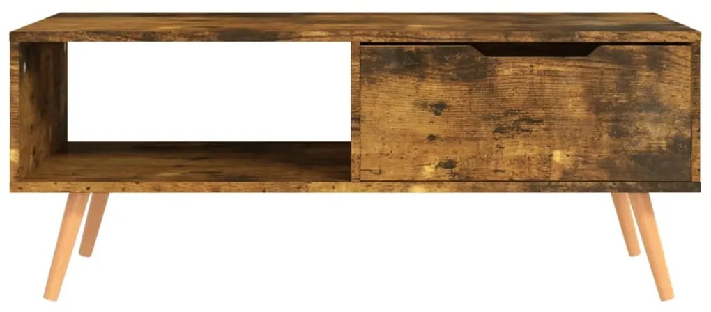 Tavolino Salotto Rovere Fumo 100x49,5x43 cm Legno Multistrato