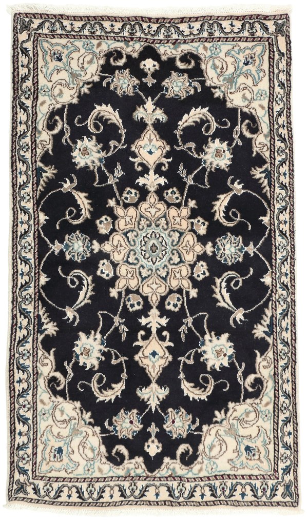 Nain Tappeto persiano 90 x 150 Blu (Iran) Annodato A Mano