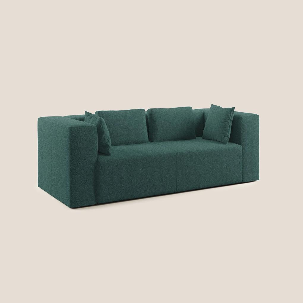 Nettuno divano moderno componibile in morbido tessuto bouclè T07 verde 210 cm