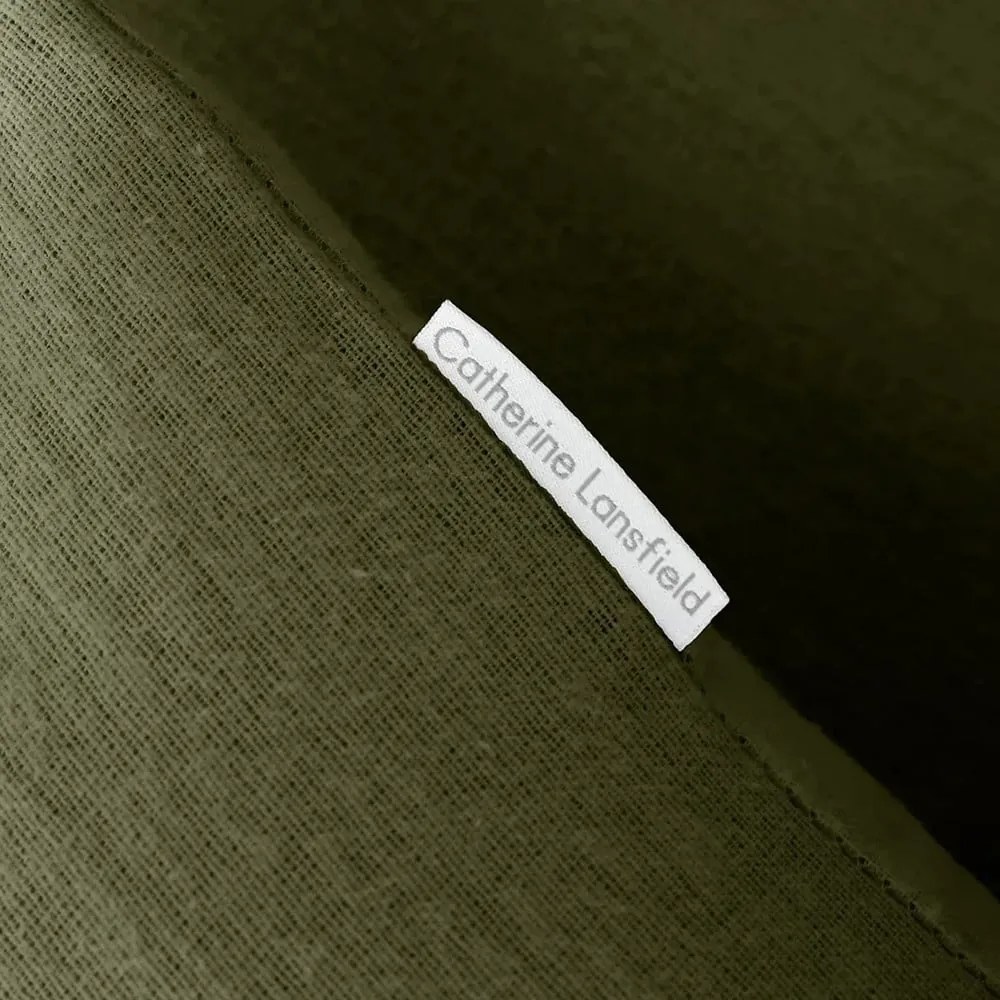 Set copripiumino e federa color kaki in flanella per letto matrimoniale e per letto esteso 230x220 cm Brushed – Catherine Lansfield