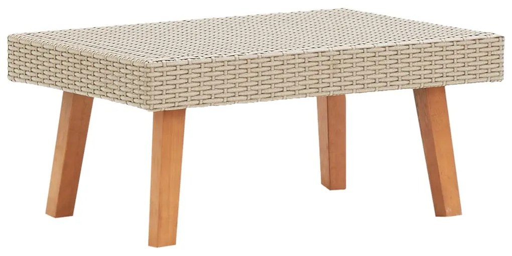 Tavolino da giardino in polyrattan beige