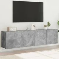 Mobili TV a Parete 2pz Grigio Cemento 80x30x41 cm 836959