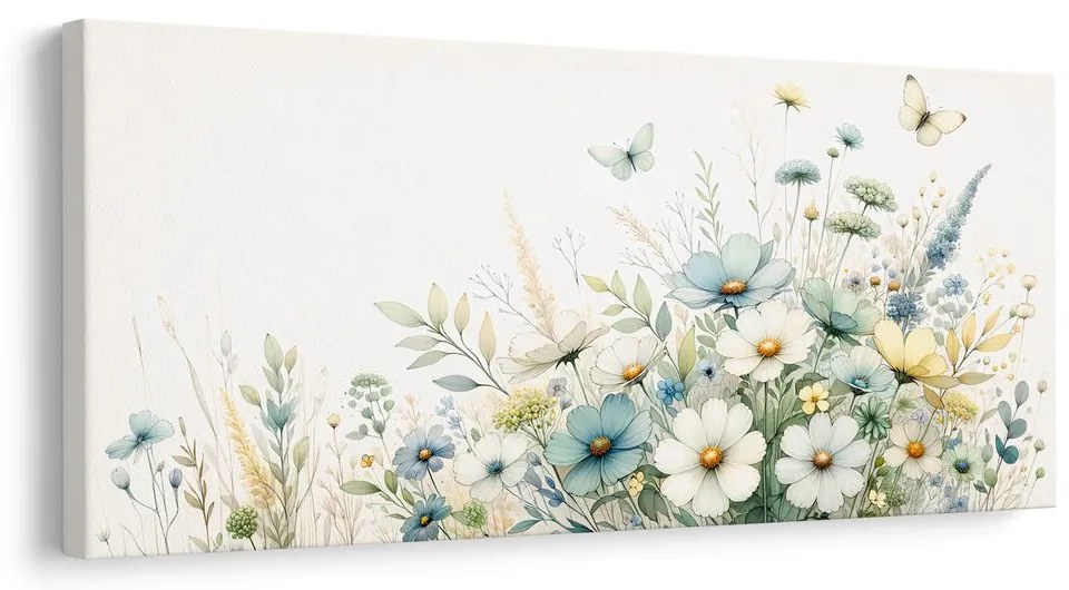 Quadro su tela – Fiori selvatici in tonalità pastello