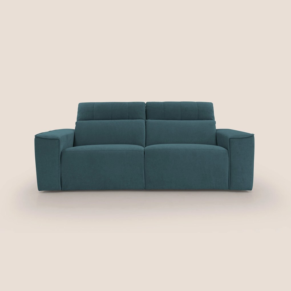 Clark Divano modulare con opzione relax elettrico in tessuto smacchiabile impermeabile T17 petrolio