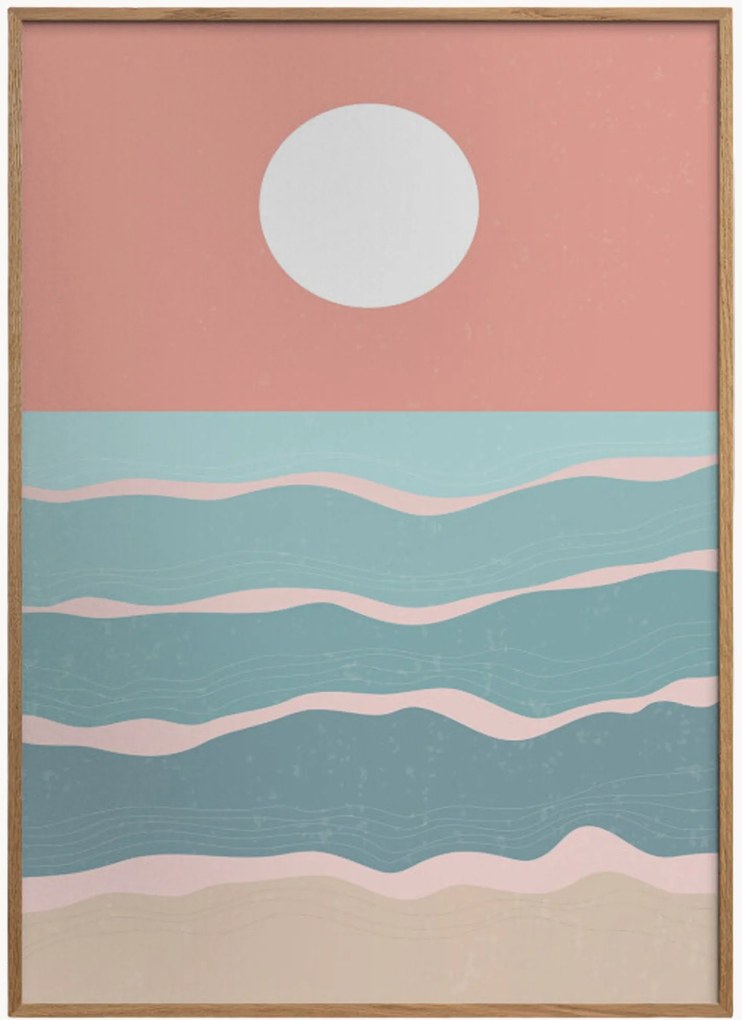 Stampa digitale incorniciata Sunset Over the Ocean No. 3
