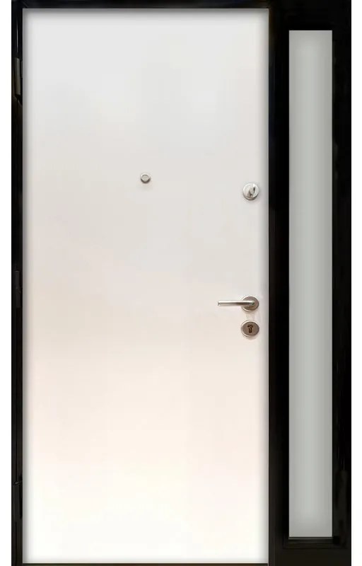 Porta blindata MASTER Silentium Oak L 90 x H 210 cm con vetro in PVC rovere/bianco, apertura spingere a destra, falso telaio incluso