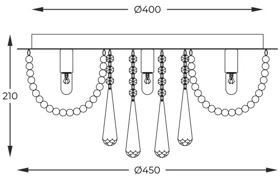 Zuma Line 19157M - Plafoniera SENSI 6xG9/25W/230V diametro 45 cm cromo