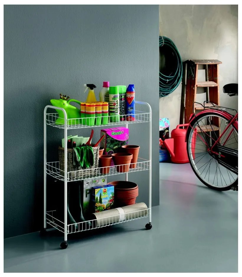 Supporto mobile per bagno a tre livelli Laundry, 31 x 84 cm - Metaltex