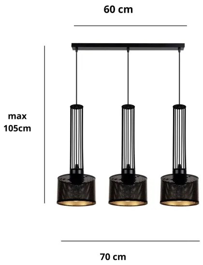 Lampadario a sospensione con filo ELIS 3xE27/60W/230V