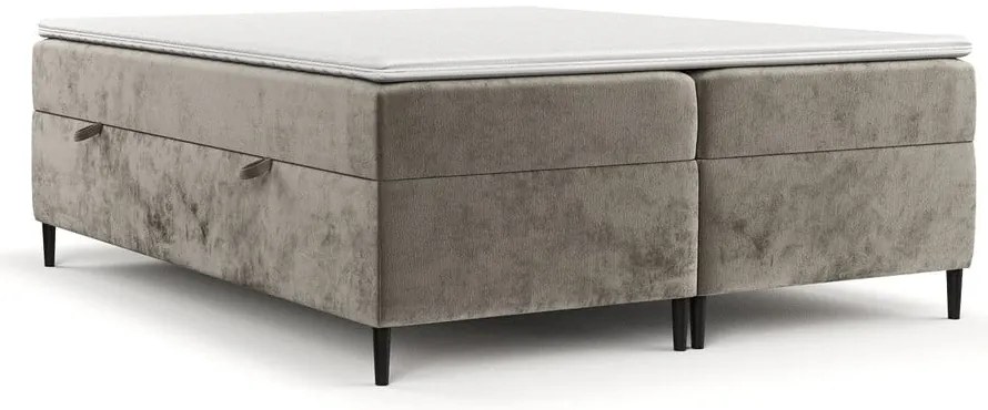 Letto boxspring marrone chiaro con contenitore 180x200 cm Araya - Maison de Rêve