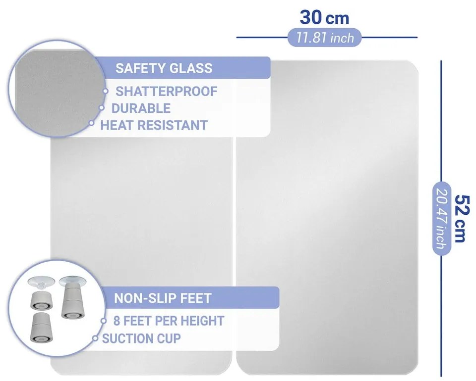 Set di 2 cappe in vetro Argento Universal - Wenko