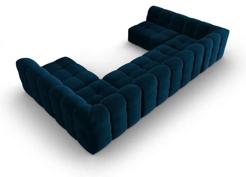 Divano angolare in velluto blu scuro (a U) Kendal - Micadoni Home