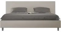 Letto matrimoniale king size con rete imbottito 200x210 similpelle tortora Adele