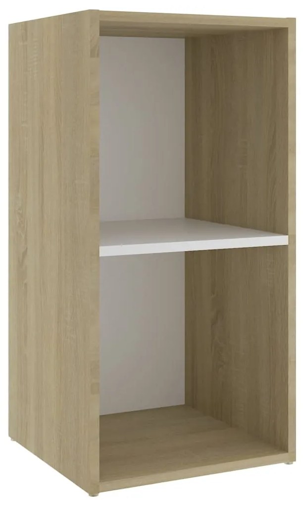 Mobili TV 2 pz Bianco e Rovere Sonoma 72x35x36,5 cm Truciolato