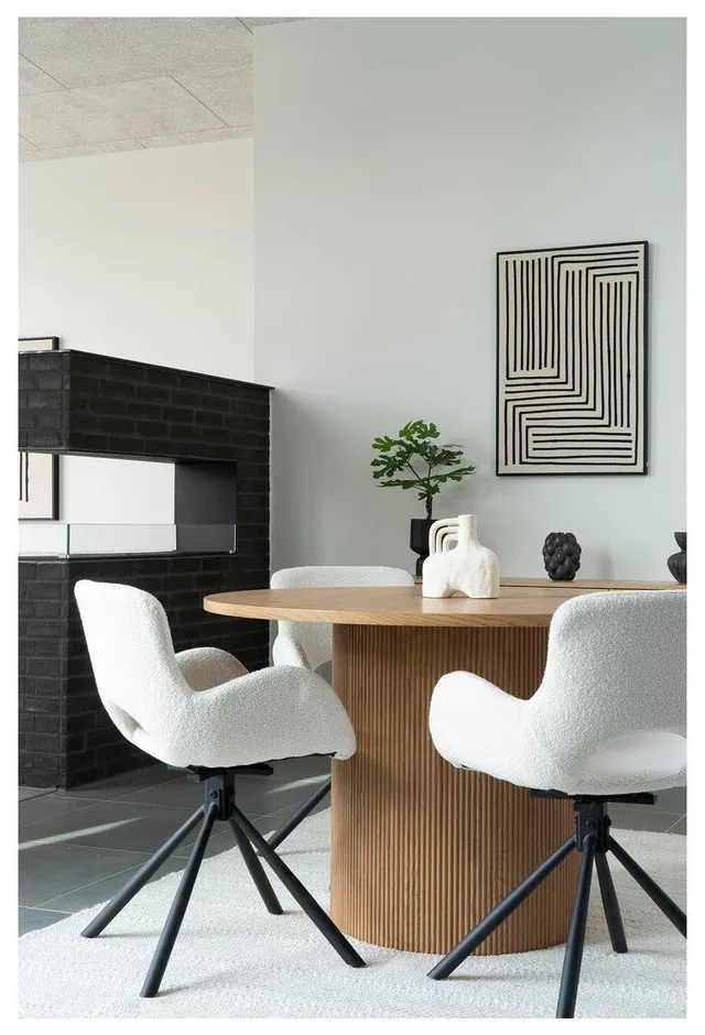 Set di sedie da pranzo bianca in imbottito con braccioli 2 pz Amorim – House Nordic