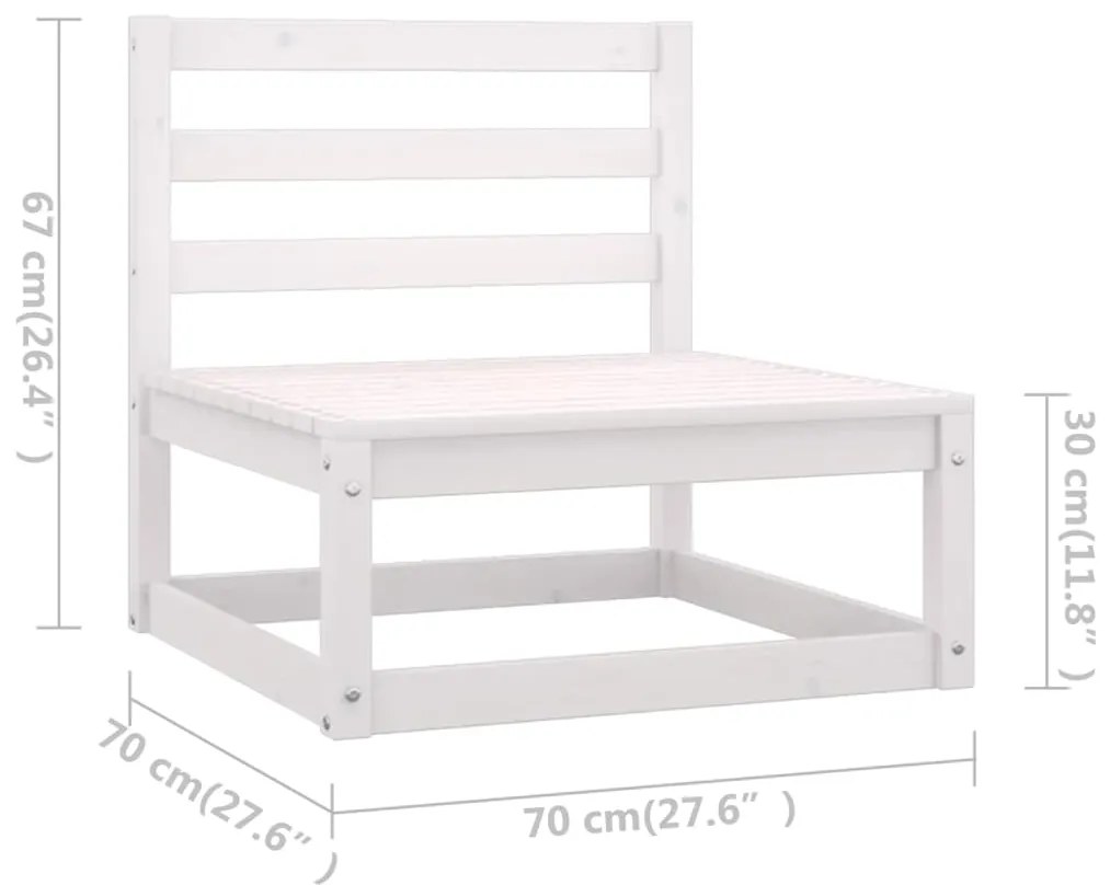 Set Divani da Giardino 13 pz con Cuscini Legno Massello di Pino