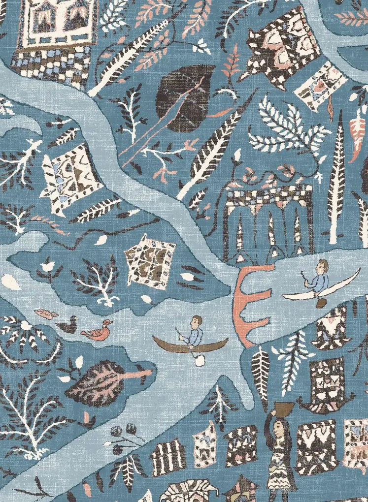 Lewis & Wood Carta da parati Utopia - Blue Almond