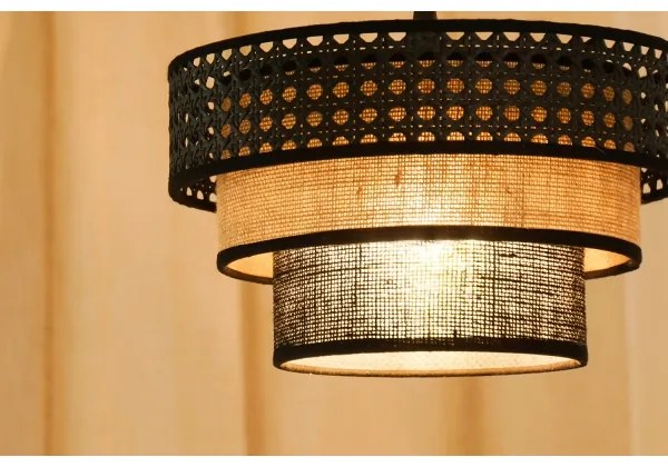 Brilagi - Lampadario a sospensione DAKOTA LUNETA 1xE27/15W/230V Ø 25 cm nero/rat