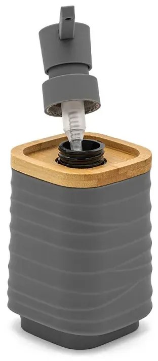 Dispenser sapone da appoggio grigio in abs e bambù Wave