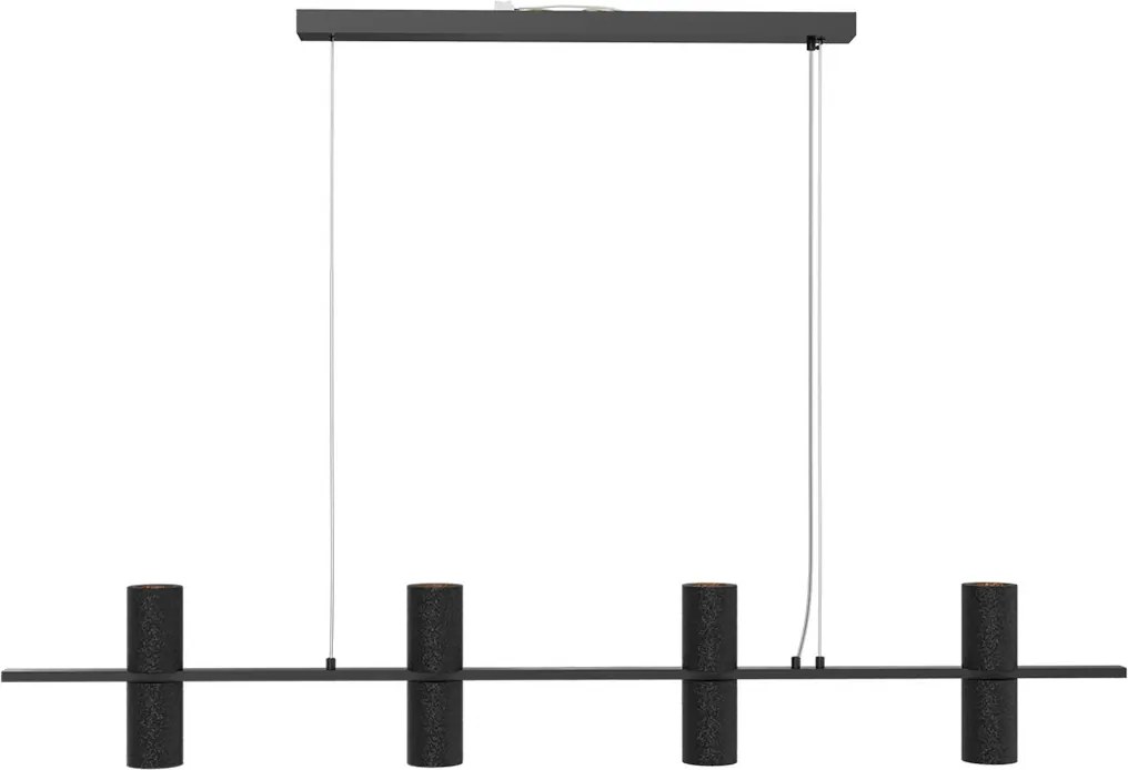 Lampadario Lineare a Sospensione 8xGU11 in Pietra Nera