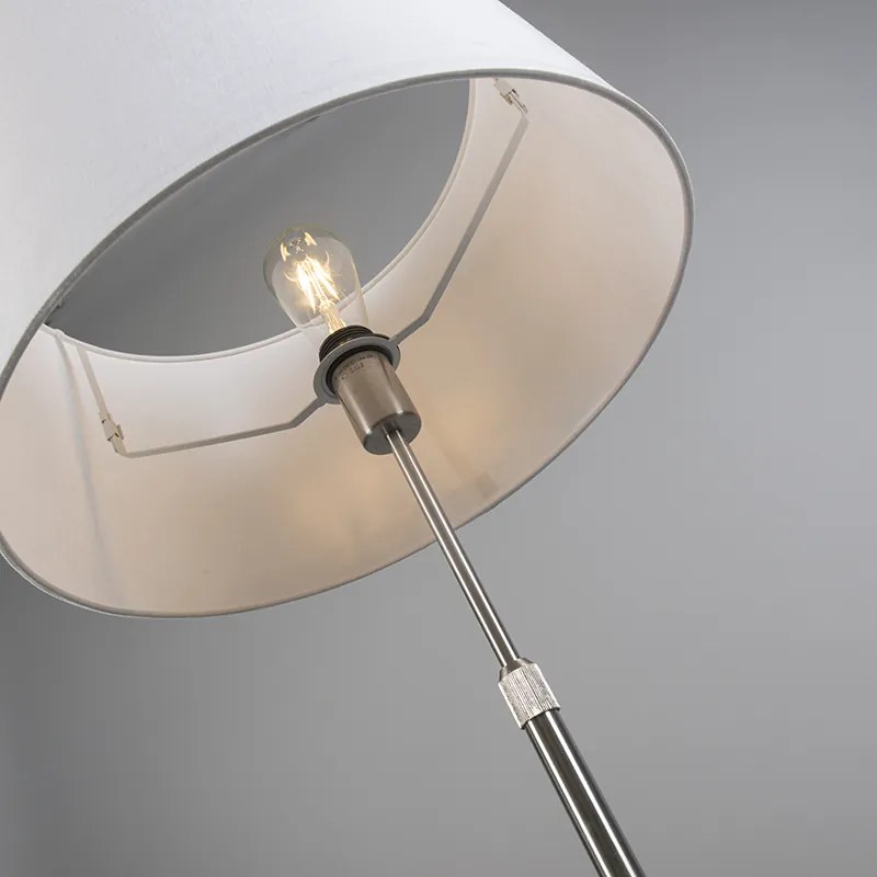 Lampada da terra in acciaio con paralume bianco 45 cm regolabile - Parte
