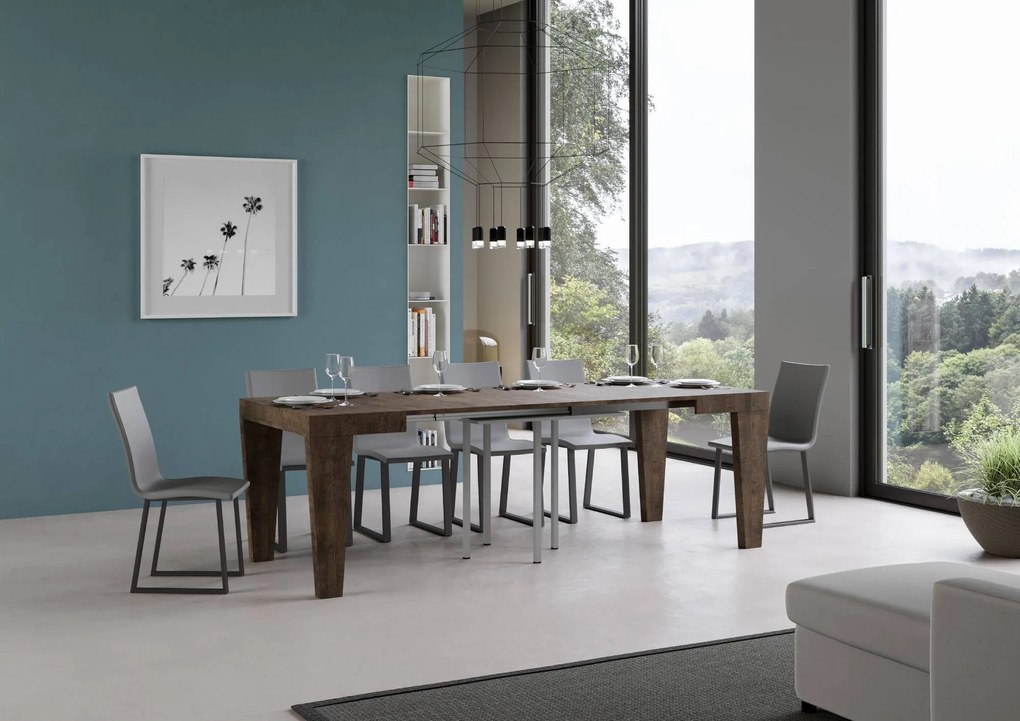 Tavolo allungabile Spimbo in diverse dimensioni e finiture, Noce / 90x120/224 cm