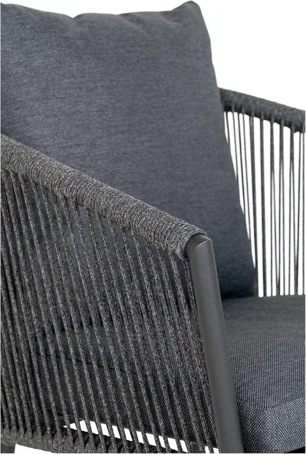 Sedia da esterno grigio scuro in metallo/in imbottito Salerno – House Nordic