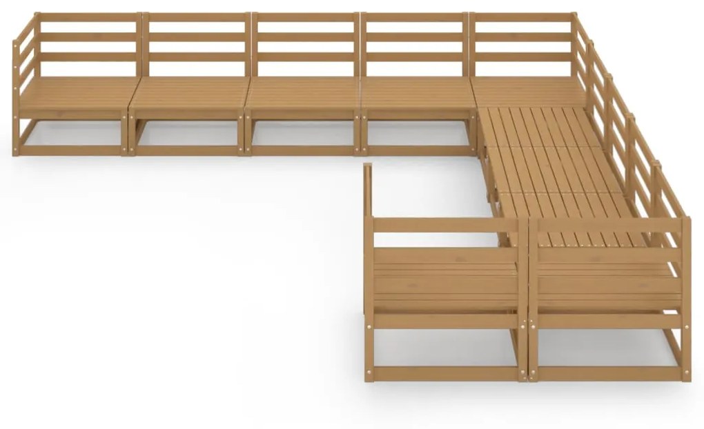 Set divani da giardino 10 pz in legno massello di pino