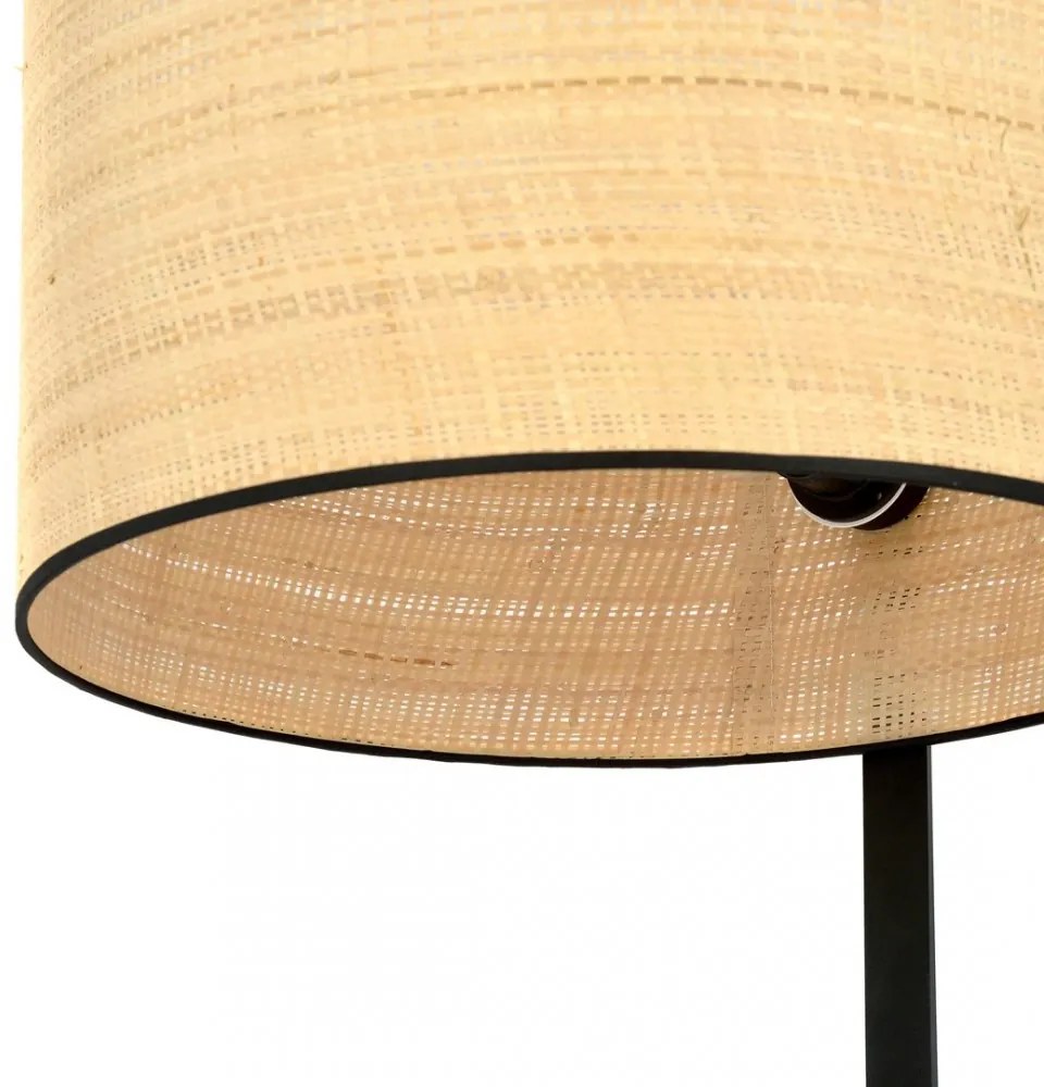 Lampada da Terra ESTRELLA LP1 in Acciaio E27 Colore del corpo Rattan